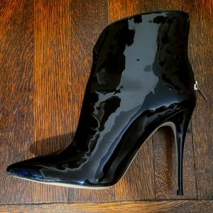 Patent leather black booties!